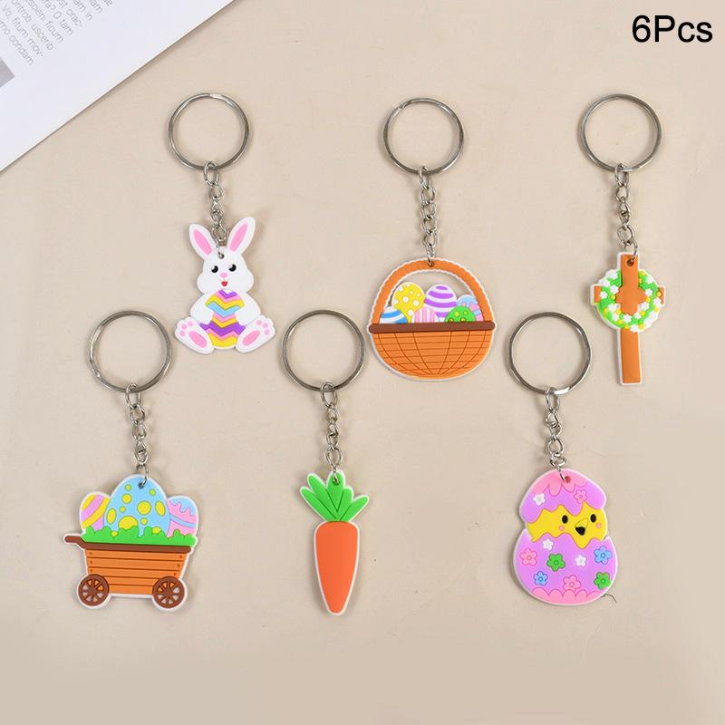 Easter Kids Gift Rabbit Eggs Wristband Silicone Ring Keychains Happy Easter Birthday Party Favors Goodie Bag Basket Filler Toys