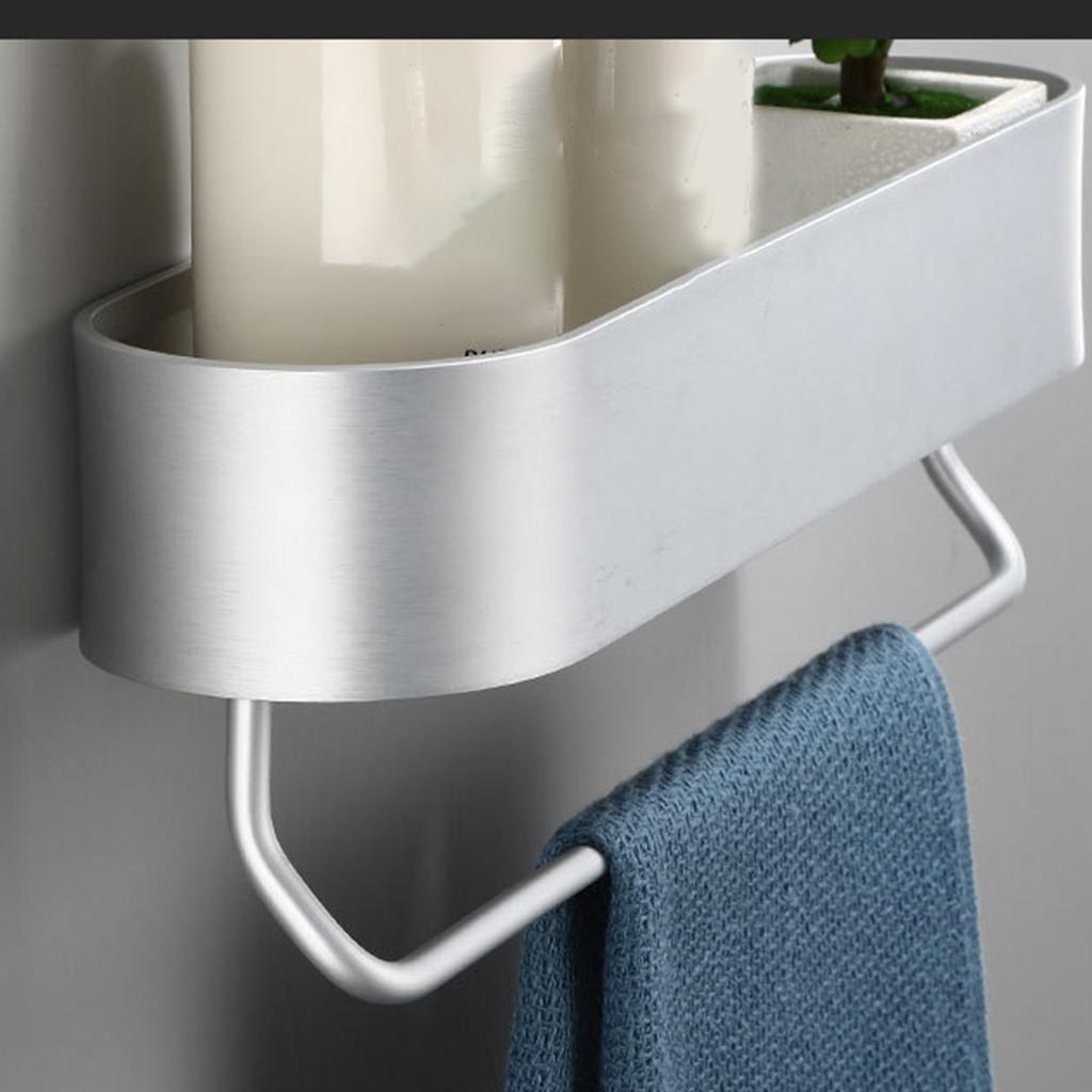Wall Mounted Shampoo Holder Bathroom Storage Tray with Heighten Guardrail Kitchen Organizer for Kitchen Bathroom Toilet