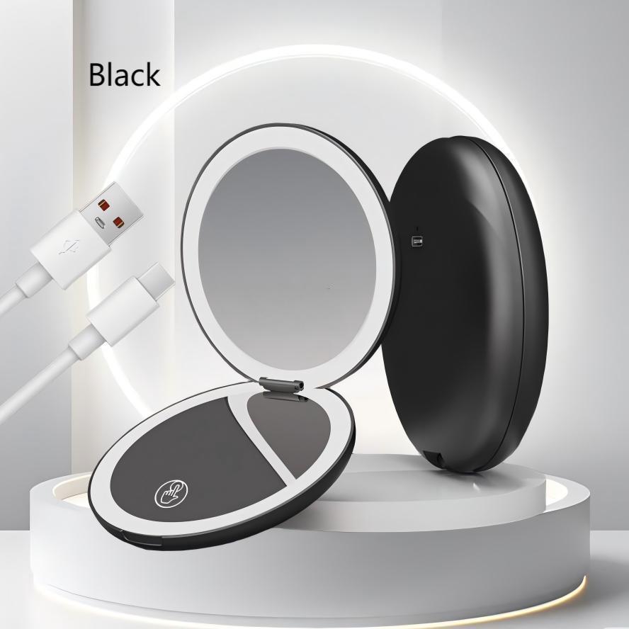 Foldable LED Magnifying Makeup Mirror - 2x, 5x, 10x