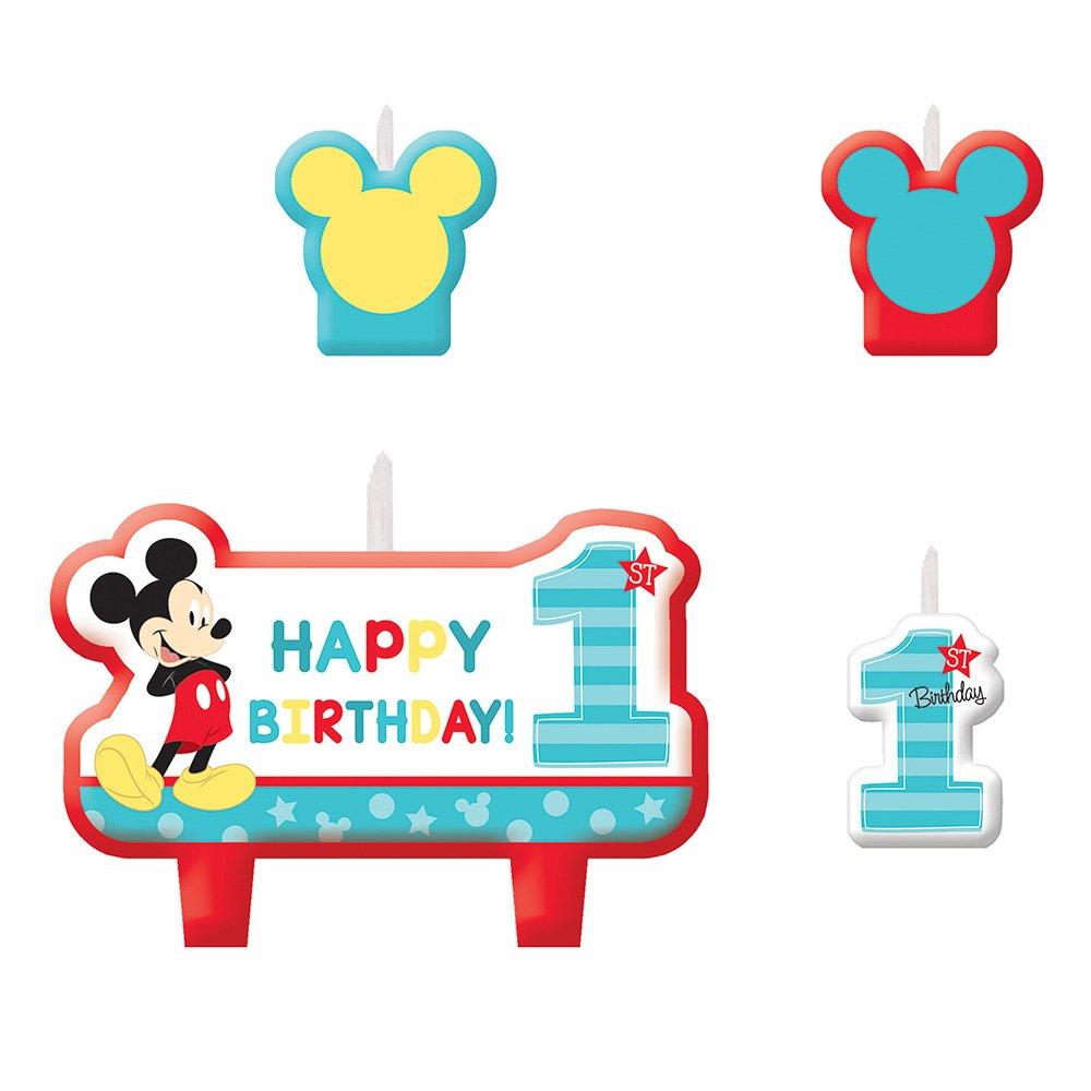 American Greetings Mickey Mouse 1st Birthday Candles (4 times)