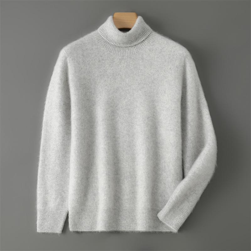

Men s High Neck Pure Wool Pullover - Super Soft & Warm Knitwear 165/M (50-60kg)