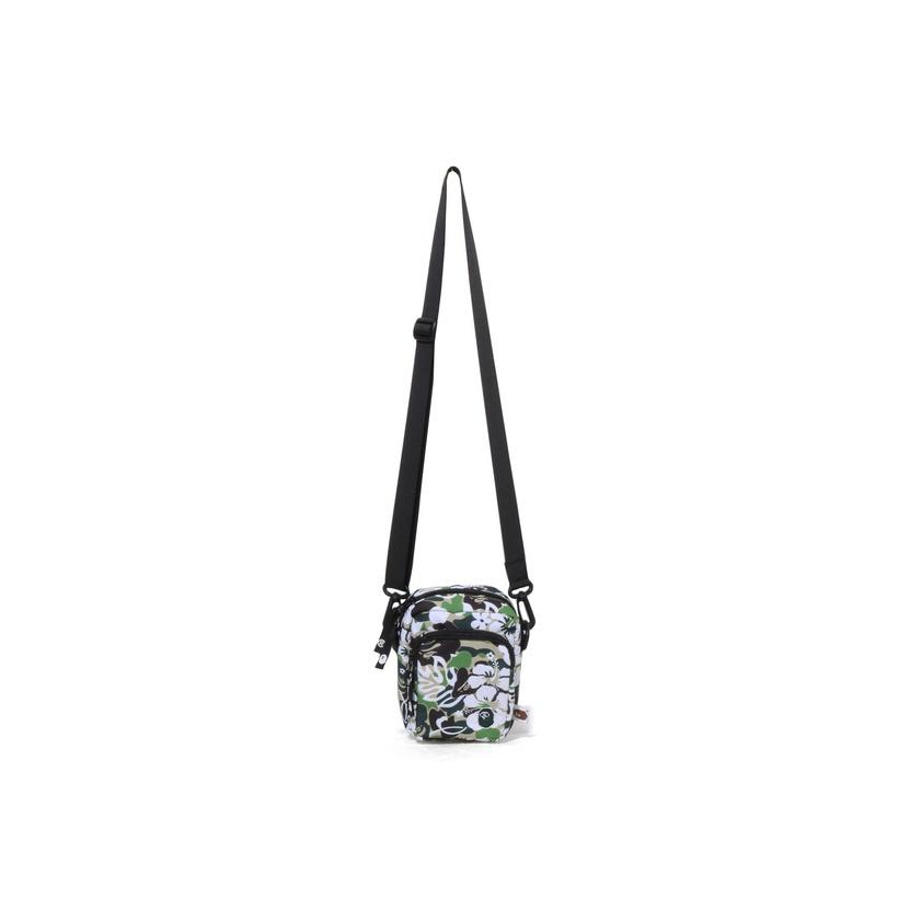 

A Bathing Ape Vacation Style Ape Embroidered Floral Camouflage Pattern Fabric Crossbody Bag Unisex bags Green 0ZXBGMX00490P Green