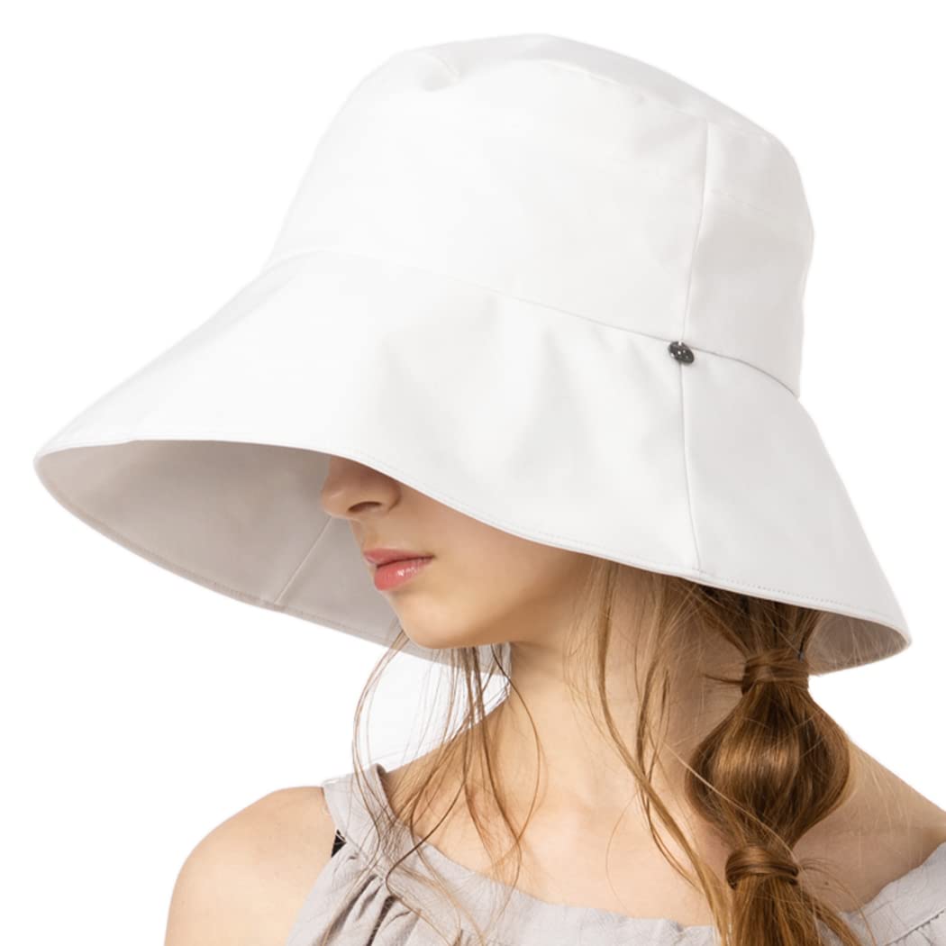 

шляпа для большого прохладного к широкому Clair светлый УФ подбородочный ремешок [Loo&c] Водоотталкивающая женская, размер, на ощупь, поля, водоотталкивающая шляпа, 100% блокировка, белый