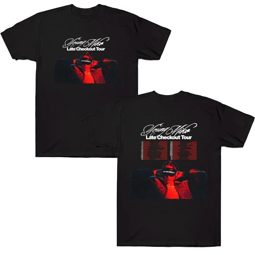 Hip Hop Style Graphic Tee Young Miko Late Checkout Tour Tshirts Casual Loose Short Sleeve Top Street Style Unisex Cotton Tee M