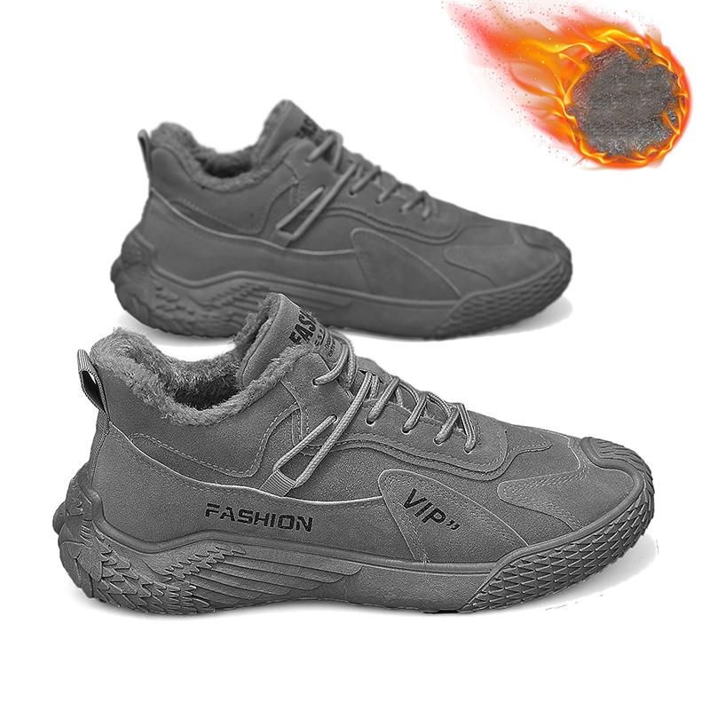 Мужские плюшевые теплые и модные высокие рабочие ботинки — фото 24