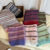 Luochi 2024 Women's Striped Wool Scarf - High-End Winter Fashion for Students