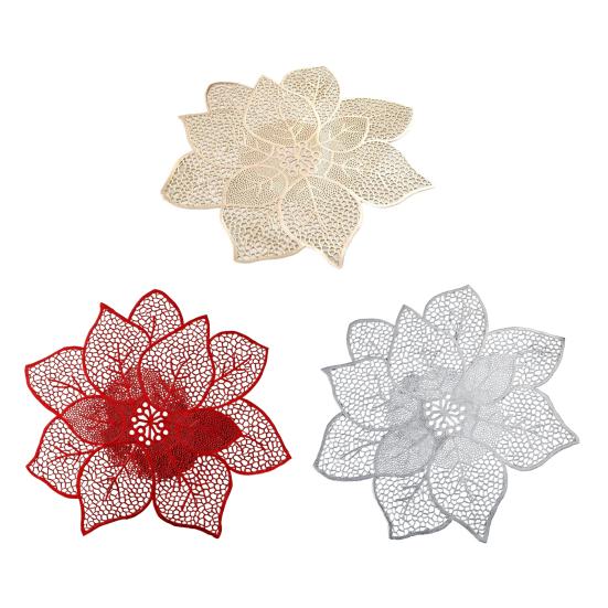 Blumenförmiges PVC Platzset Wasserdichte Tischmatte Familien-Essplatzset Tragbares Küchenplatzset für Restaurants Heimparty