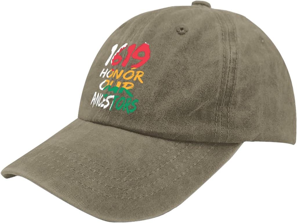1619 Honor Our Ancestors Baseball Cap Polyester Casual Adjustable Adult Hat for Outdoor Sports