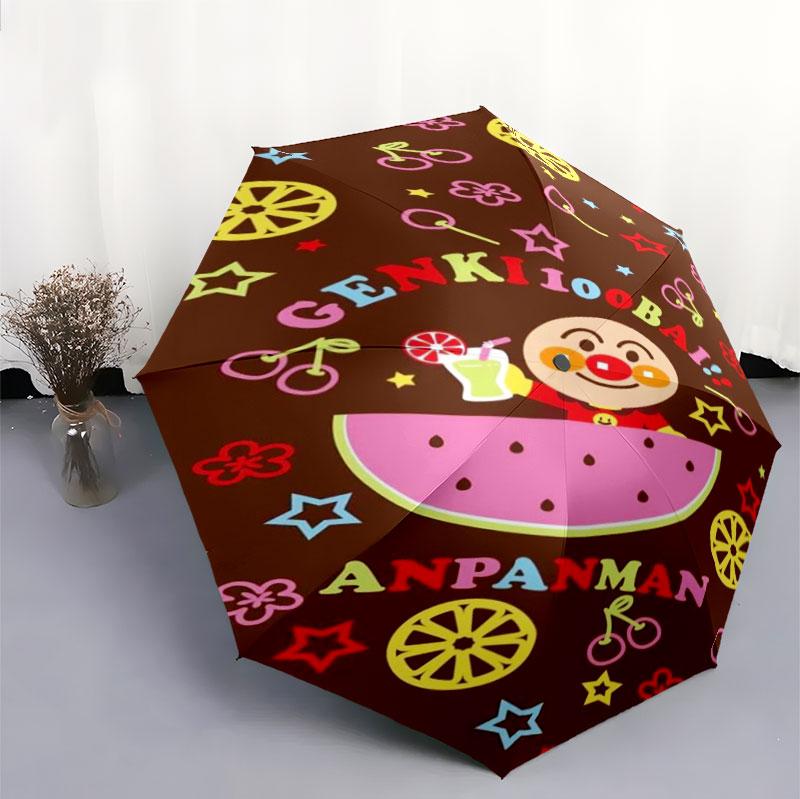 Kawaii Anpanman Cartoon Umbrella Portable Lightweight Travel Umbrella Anti-UV Sunshade Umbrella for Boys Girls