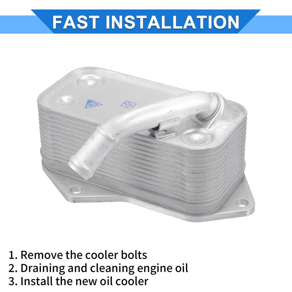 VekAuto Engine Oil Cooler Kit for BMW X3 2011-2017, Durable Aluminum Alloy Silver Tone Transmission Oil Cooler with O-Ring Seals