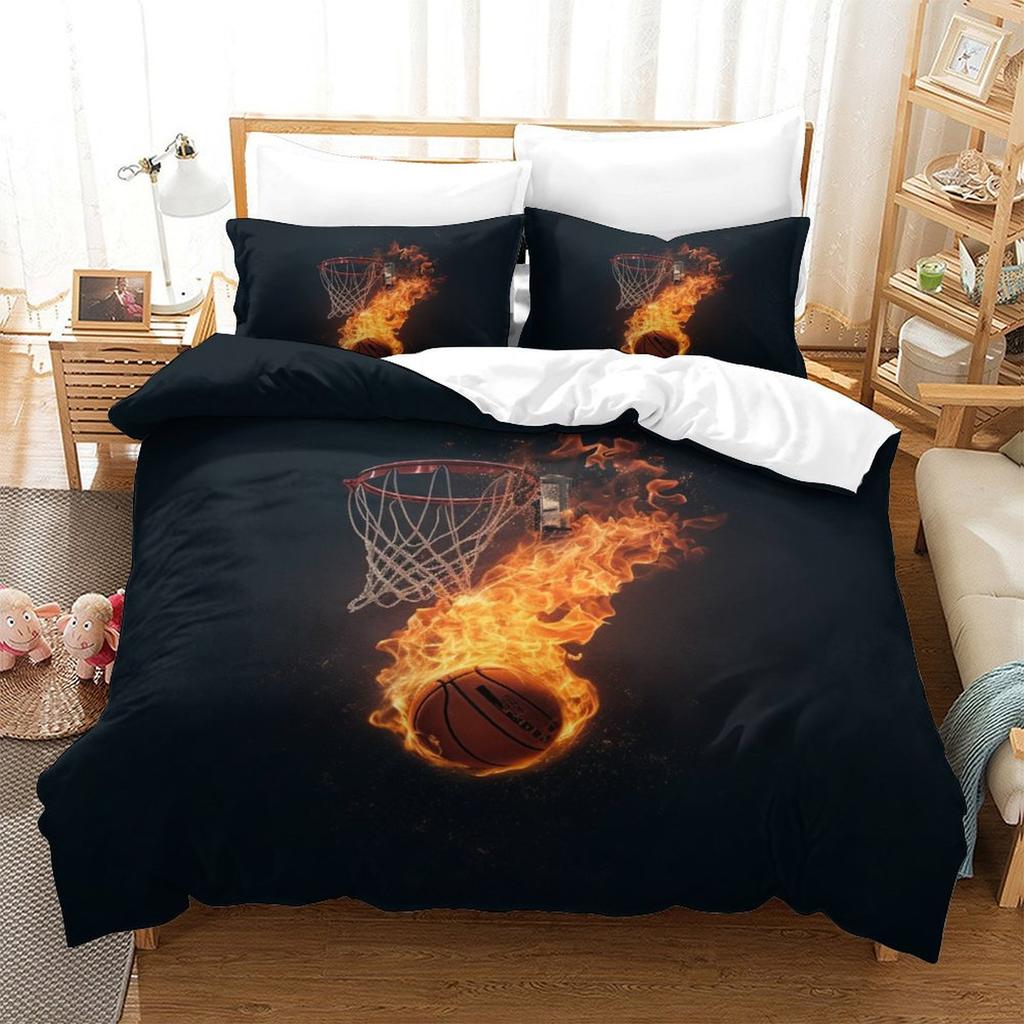 Basketball 3D Digital Printing Polyester Quilt Cover Two Or Three Pieces Can Be