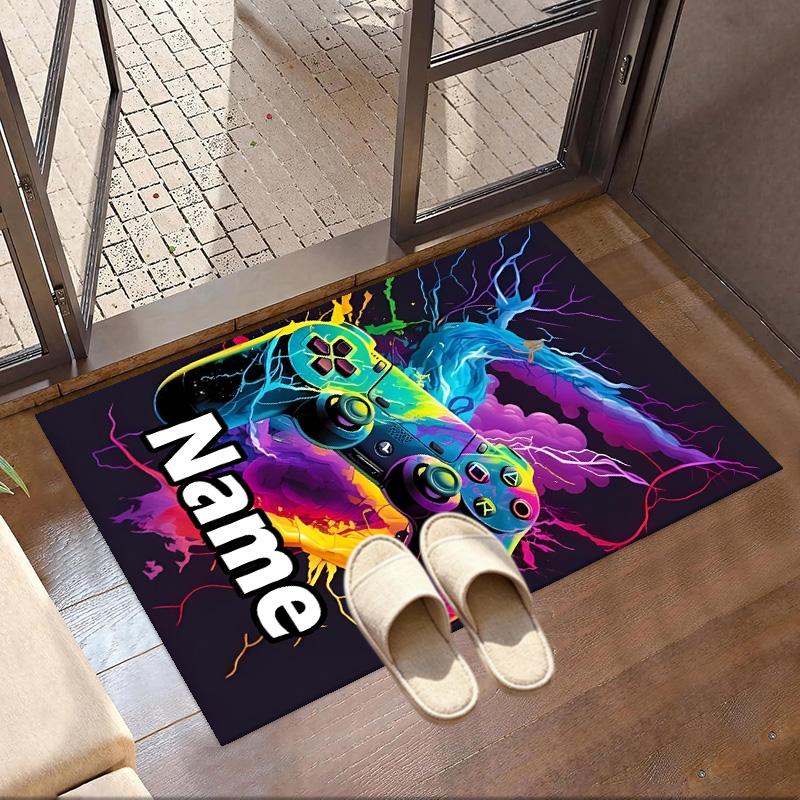Custom Name Personalized Game On Print Carpet, Versatile Home Decor Rug, for Playroom, Apartment, Balcony, Entryway, Hallway Gift