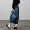 SOFSIL Retro Chinese Style Floral Print Midi Skirt