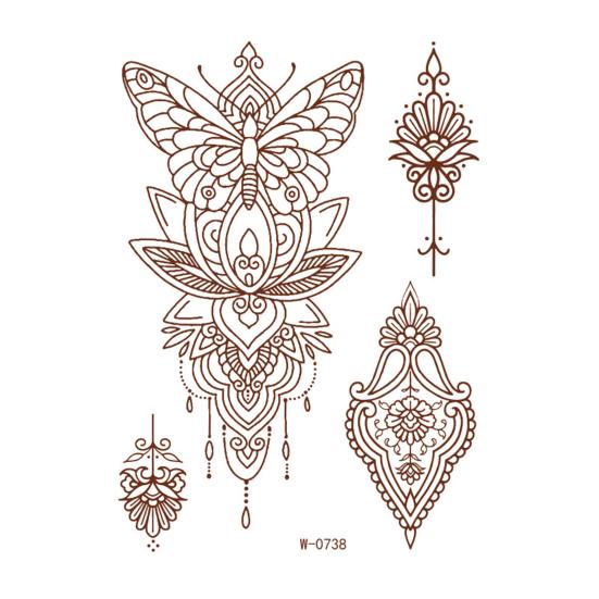 Waterproof Tattoo Stickers Middle Eastern Lace Temporary Tattoos for Women Adults Adhesive Body Art Stickers