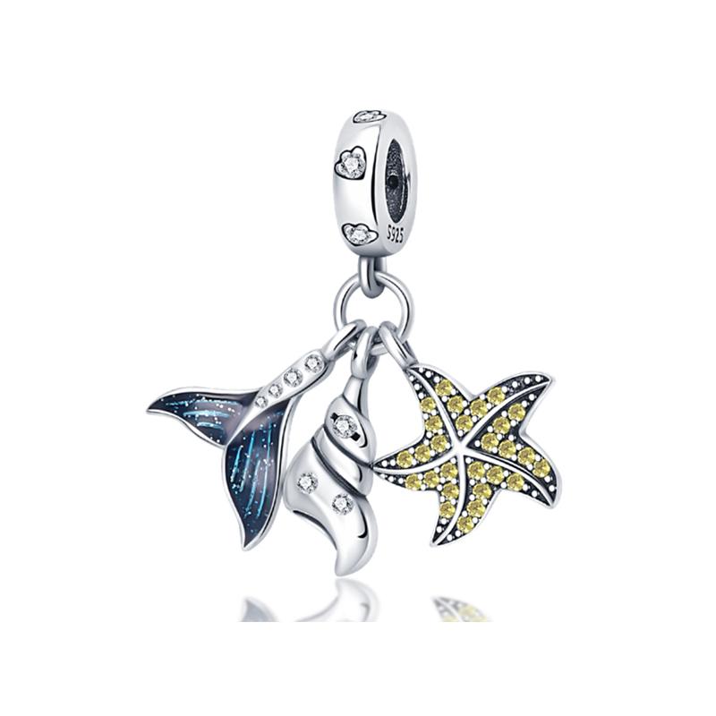 Copper Conch Penguin Mermaid Dolphin Fish Charms Beads Fit Original Pendant Bracelet Diy Jewelry Gift