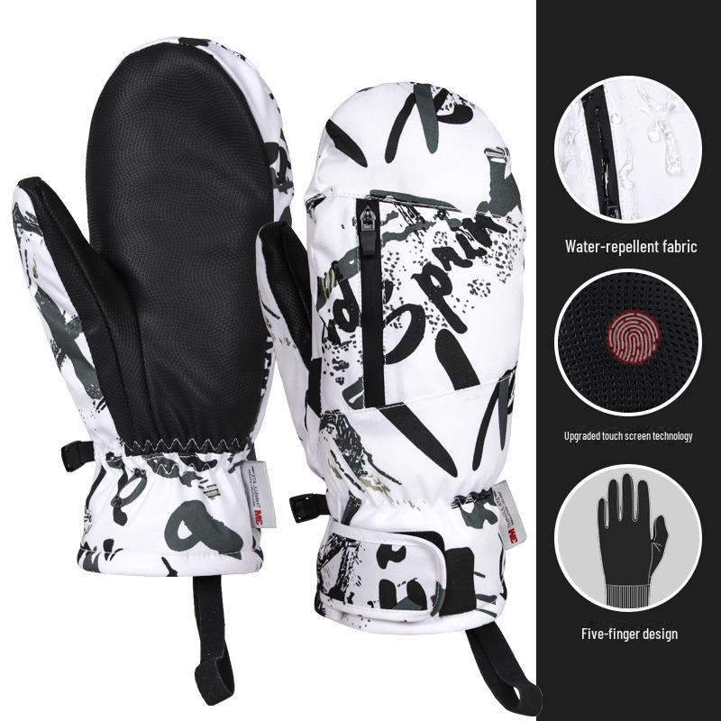 Windproof & Waterproof Touch Screen Ski Gloves for Men & Women – Thickened, Warm, Cold-Proof for Autumn & Winter Cycling/Sports