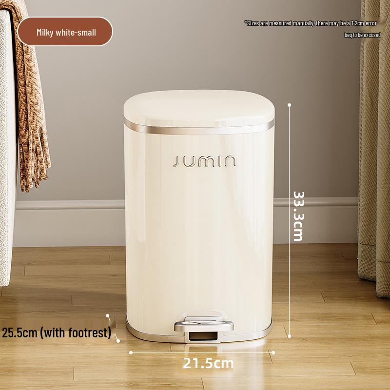 Elegant Large-Capacity Trash Can with Foot Pedal & Lid for Home Use: Kitchen, Living Room, Bedroom, Bathroom, Toilet. Plastic Bin & Paper Basket.