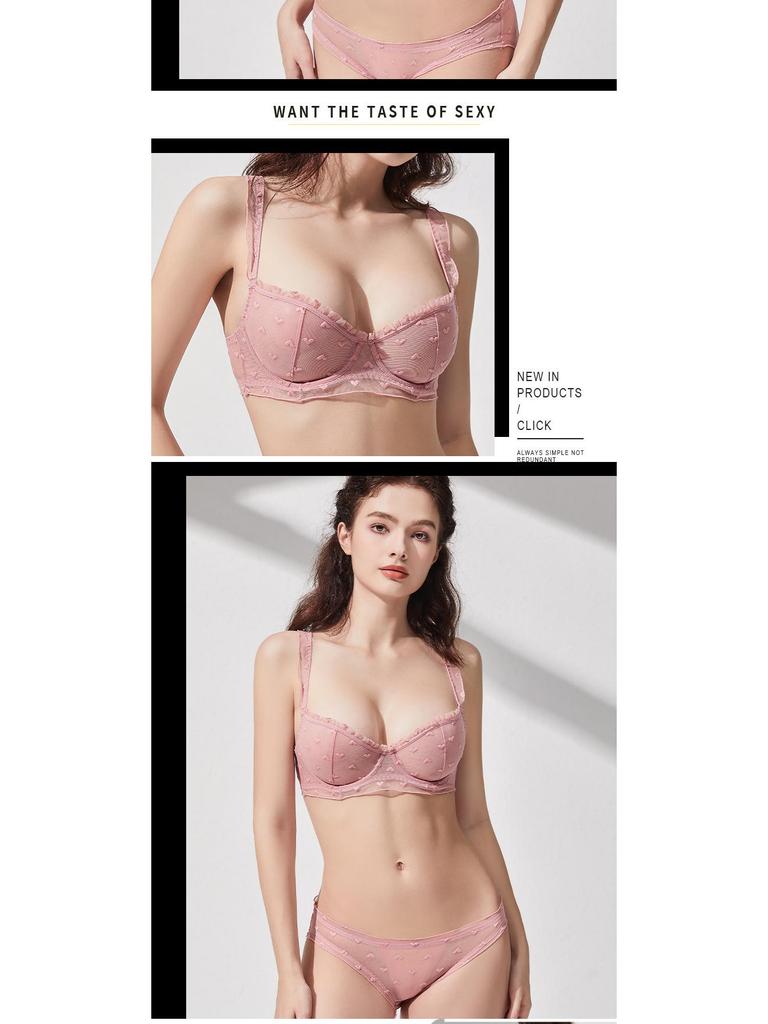 Sommer Französische Spitze Dessous Set für Damen: Ultradünne, Anti-Hänge-, BHs für große und kleine Brust