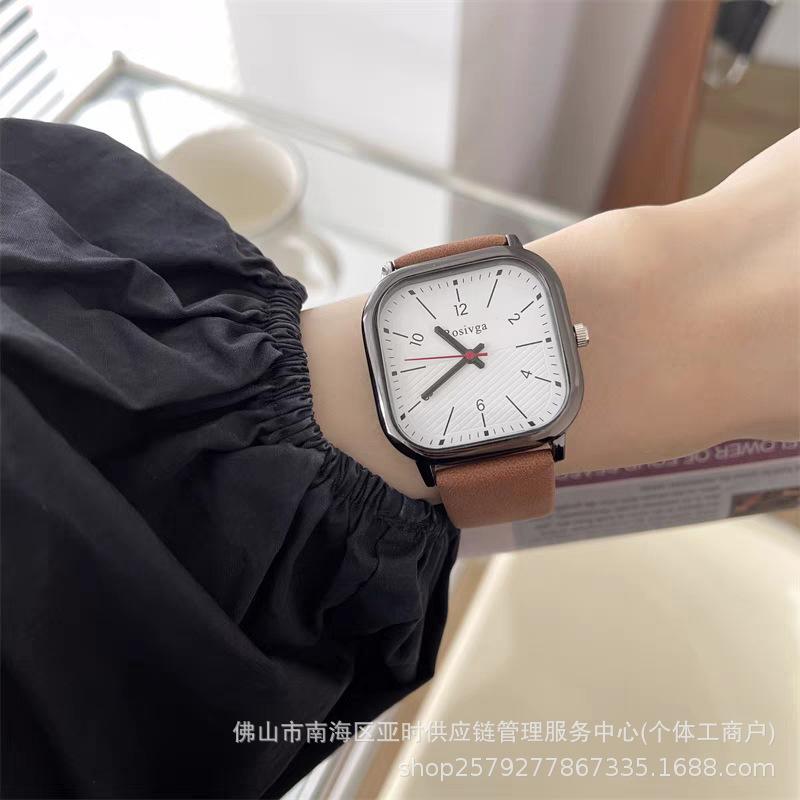Fashion Square Couple Male And Female Junior High School Student Watch Female And Male Universal Simple Sports Watch