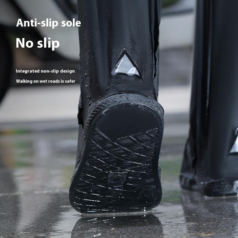 1Pair Rain Boot Shoe Cover Black Waterproof Reflective High Top Reusable Motorcycle Cycling Bike Clear Wear Shoes Dust Covers