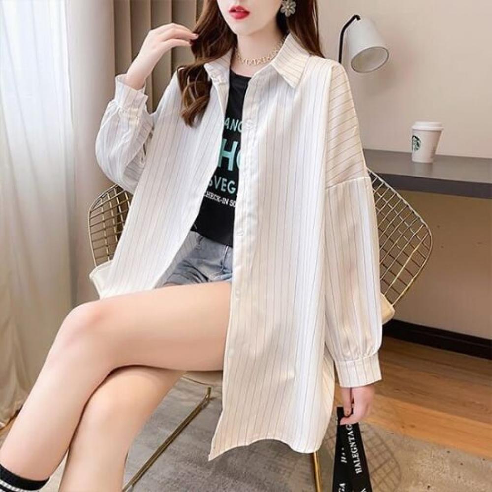 Navava Women Oversized Stripe Shirt Nb2411