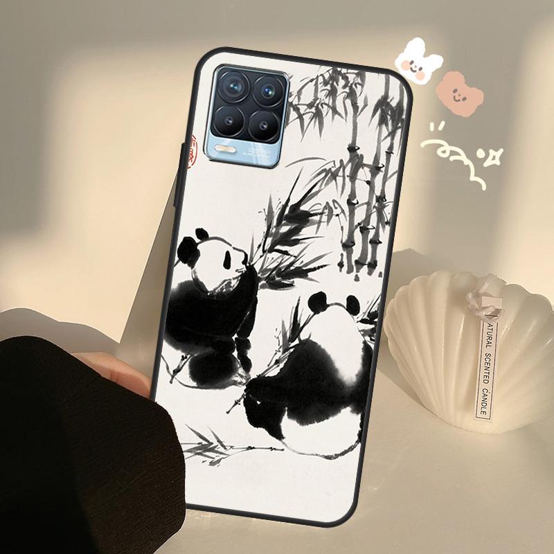 Chinese Bear Panda Case For Realme C55 C63 C61 C51 C53 C25 C65 C67 C71 C75 11 12 13 14 Pro Plus GT6 GT7 15 Pro