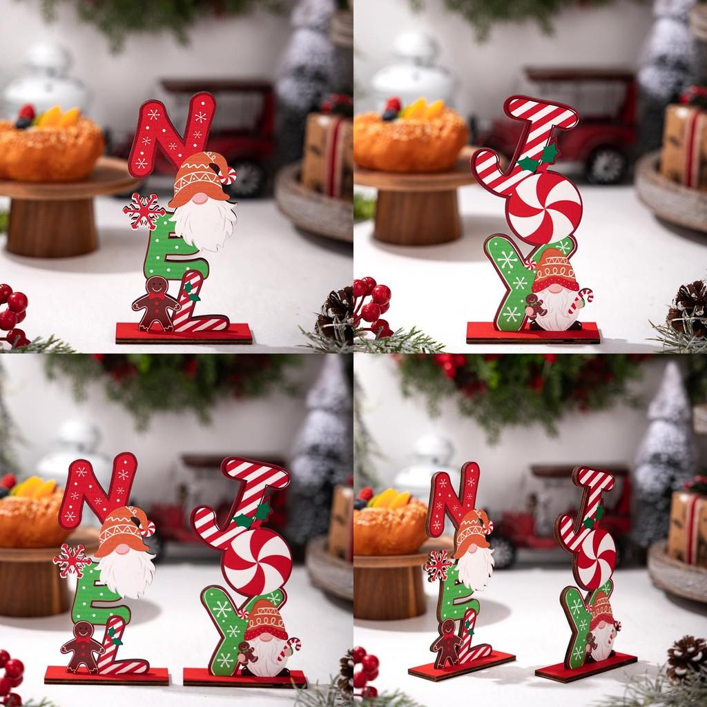 Gingerbread Man Wooden Christmas Decor With Colorful Letters For Decor Holiday