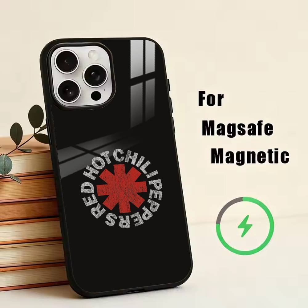 R-Red Hot Chili Peppers Phone Case For iPhone17,16,15,14,13,12,11 Plus,Pro Magnetic For Magsafe Wireless Charging
