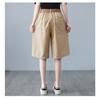 Summer Women's Shorts Plus Size Loose Casual Pant Wide-legged Trousers with Belt