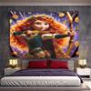 Landscape Wall Tapestry Merida Drawing Golden Bow Surrounded by Medals and Flower Crown, Purple Starry, 3D, Wide Decor for Adult Bedroom Fan Gift