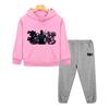Autumn Black Panther Hoodie Fleece Sweatshirt Kawaii Jacket 2pcs pullover+Pant Boy Girls Hooded Spors Sets Kids Boutique Clothes