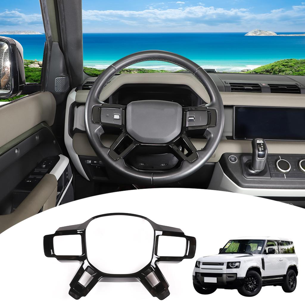 Car Steering Wheel Decoration Cover Trim Frame Sticker For Land Rover Defender 90 110 130 2020-2025 Interior Accessories