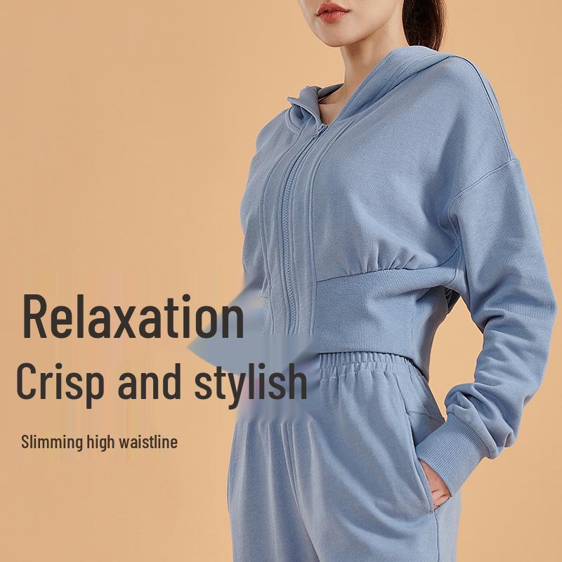 

Spring & Autumn Cotton Slim-Fit Hooded Running Jacket Small
