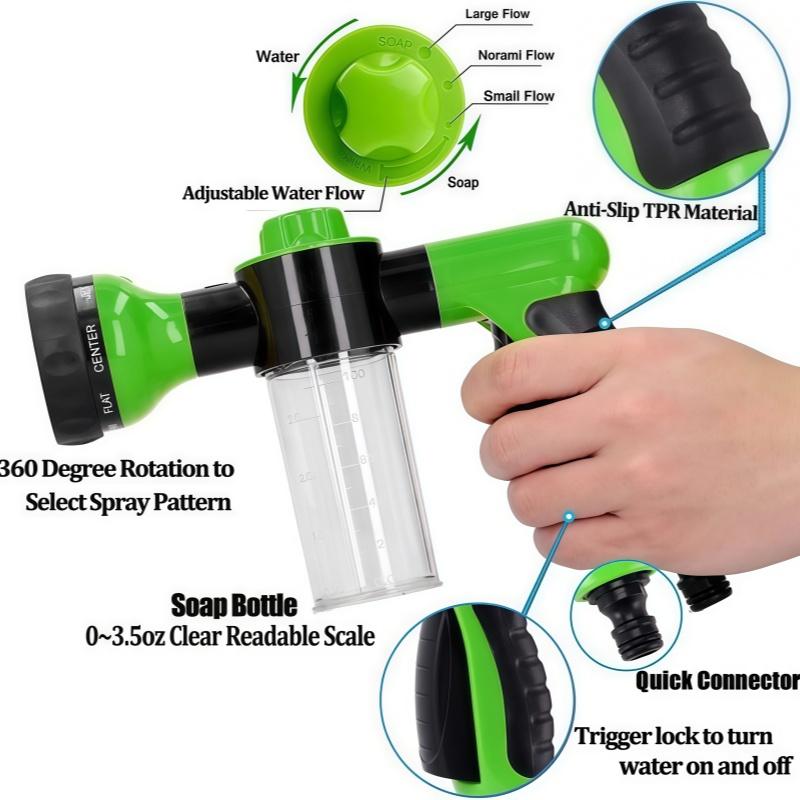 Pistolet à Eau Mousseuse Automatique Haute Pression avec Buse à Jet à 3 Niveaux Lave-Auto Outil Portable