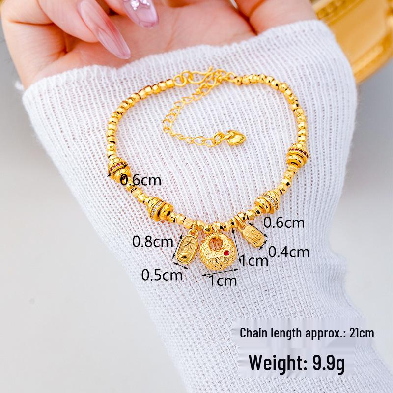 Ancient Five Emperor Coin Necklace & Diamond-Set Copper Earrings - Trendy, Long-Lasting Jewelry for Women