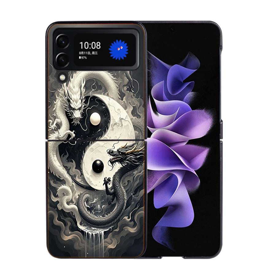 Balance of Elements The Eternal Yin-Yang Phone Case For Samsung Z Flip 7 6 5G Galaxy Z Flip4 Z Flip5 Z Flip3 Coque Black Hard PC