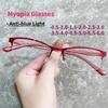 New Women Myopia Glasses Ladies Half Frame Anti-blue Light Prescription Glasses Men Finished Eyewear Business Glasses
