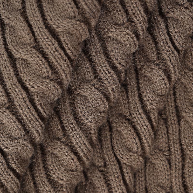 Handcrafted Wool Yarn Sweater with Acrylic Jacquard Fabric and Twisted Rope Thread Handbag.