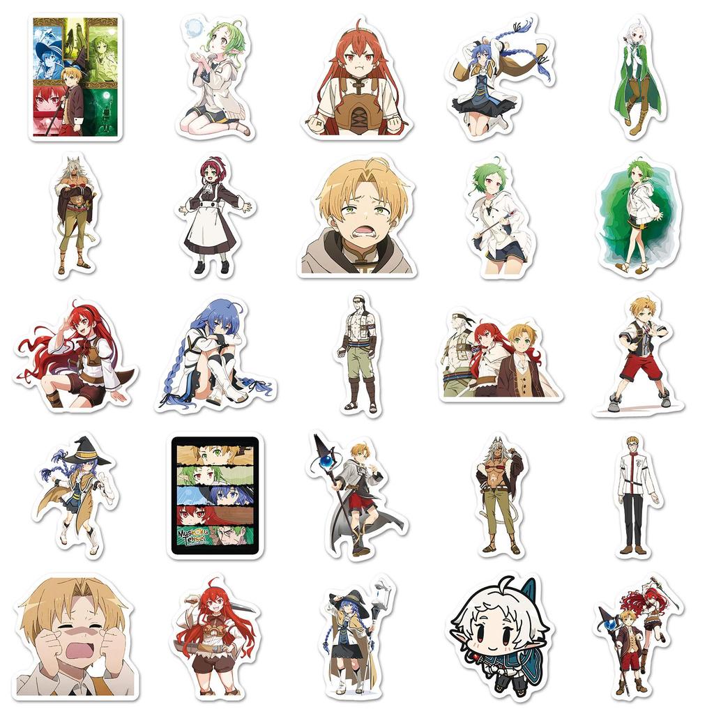 50 Mushoku Tensei Stickers: Rudeus Anime Character Set for Computer, Notebook, Planner, and Decoration