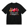 Unisex Organgesundheit Bewusstsein T-Shirt Schwarz 100% Baumwolle Frieden und Liebe Grafik Sommer