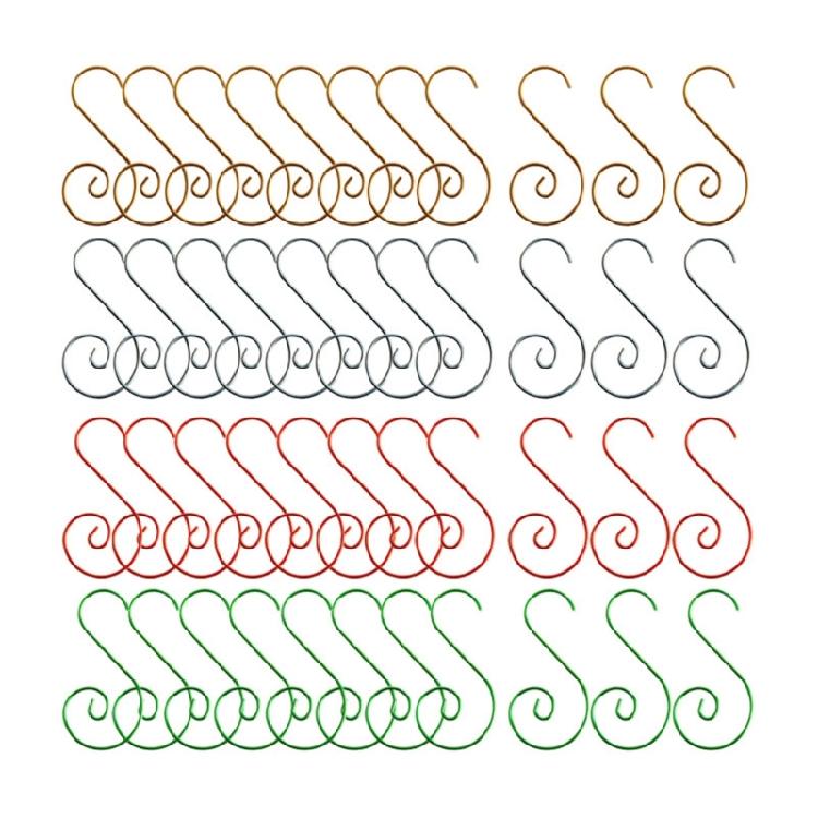Christmas Tree S Shaped Hooks 20pcs Metal Holiday Birthday Party Decoration