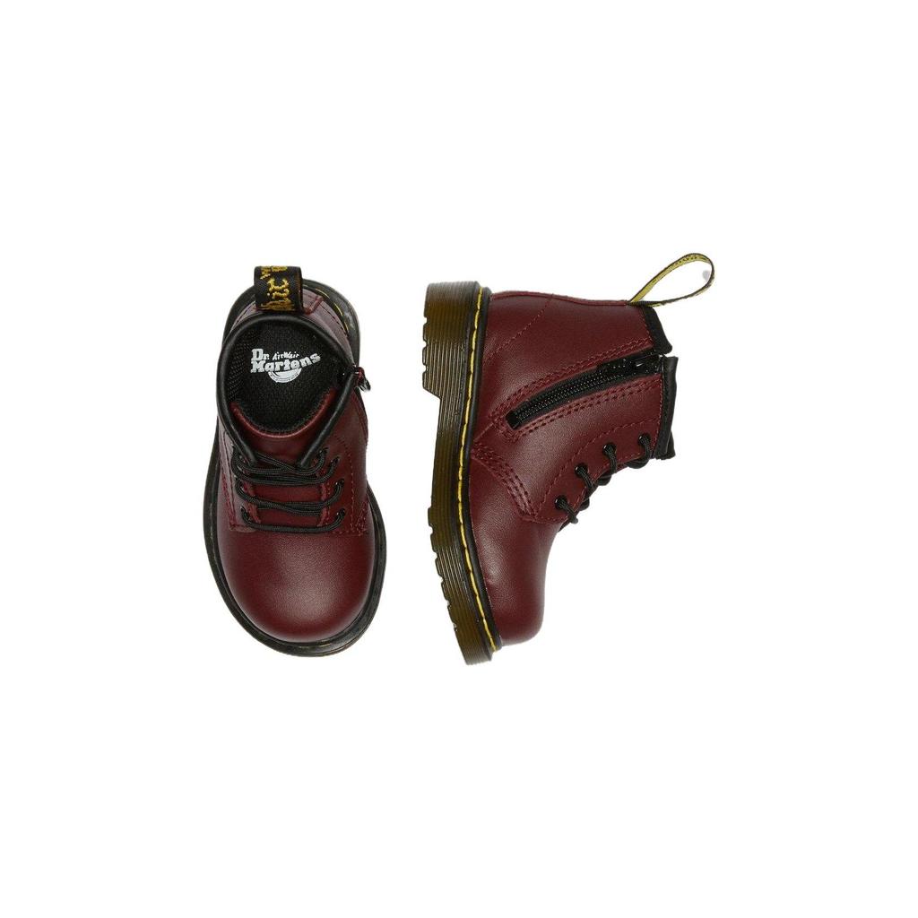 Dr. Martens 1460 Leather Round Toe Lace-Up High-Top Shoes Baby Shoes Cherry-Red 15933602