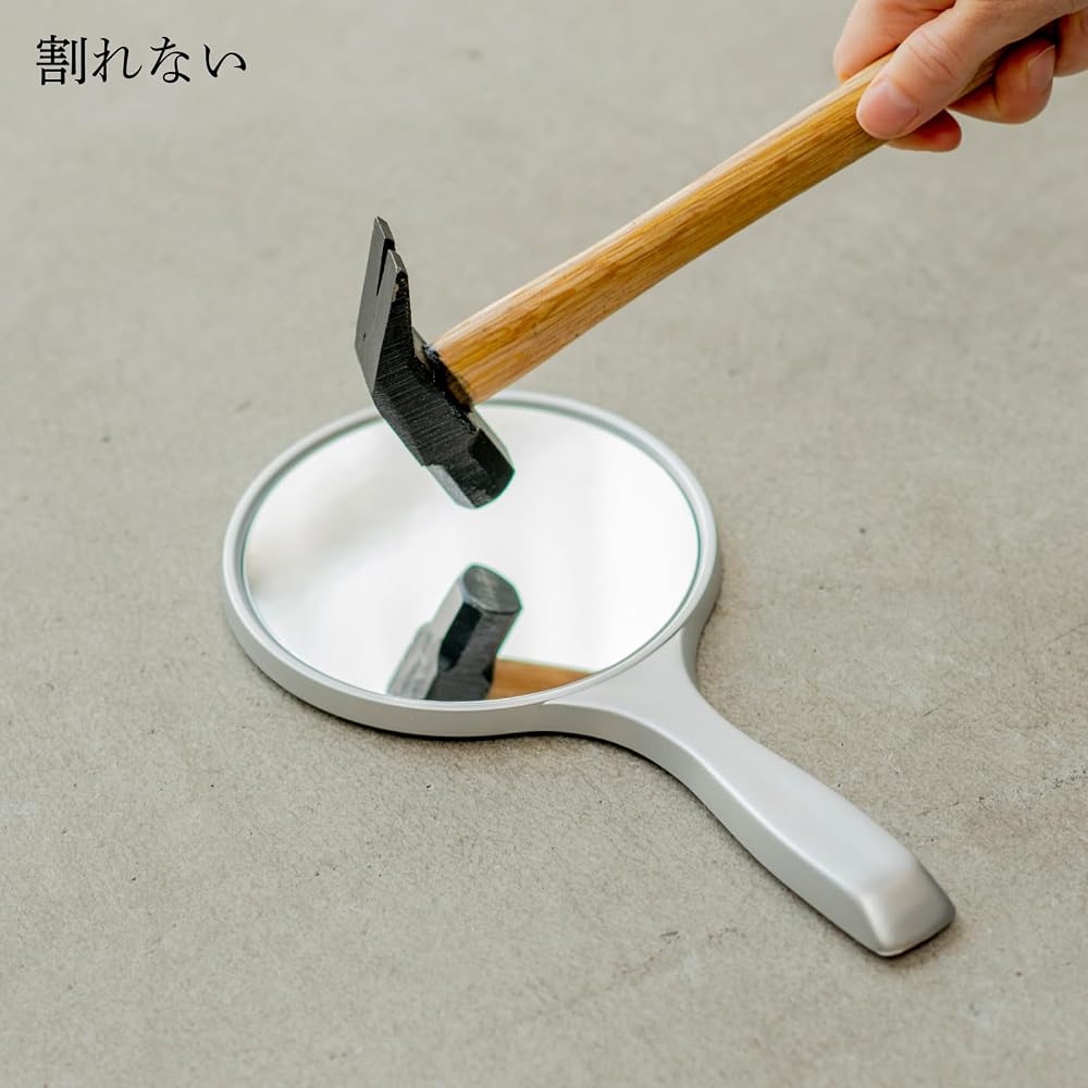 HORIUCHI KAGAMI KOUGYOU Unbreakable Hand Mirror Lightweight 14cm X 26.3cm