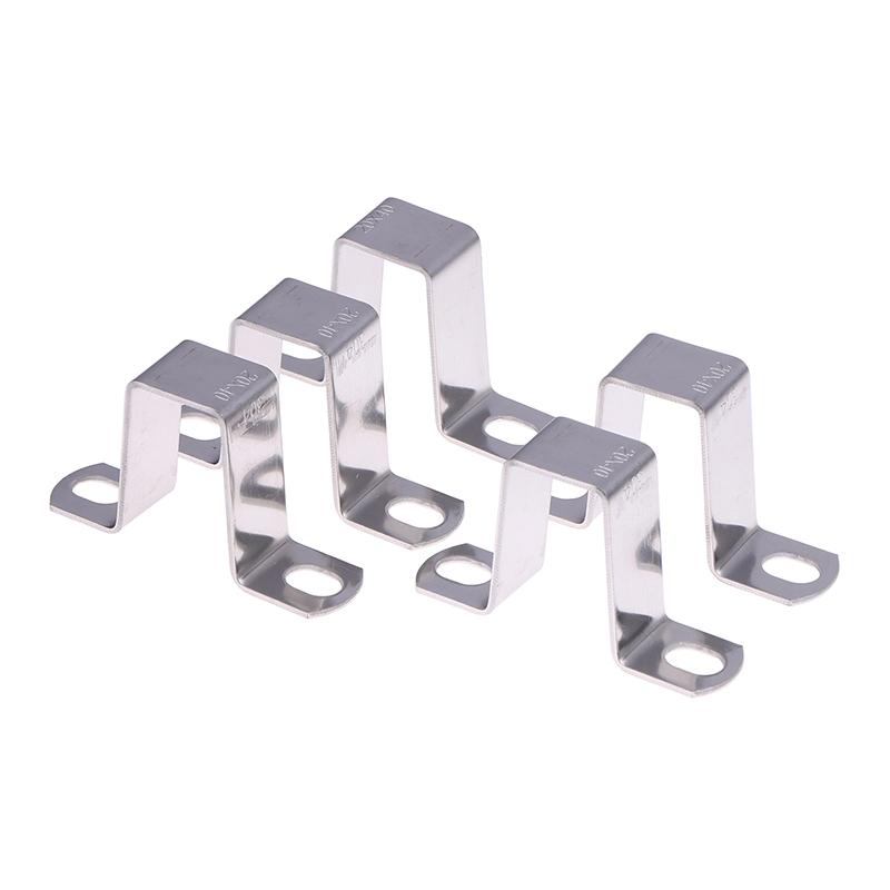 5Pcs Thickened U-Shaped 304 Stainless Steel Horseback Tube Saddle Clip Buckle Throat Hoop Ohm Tube Card Pipe Fixing Clamps