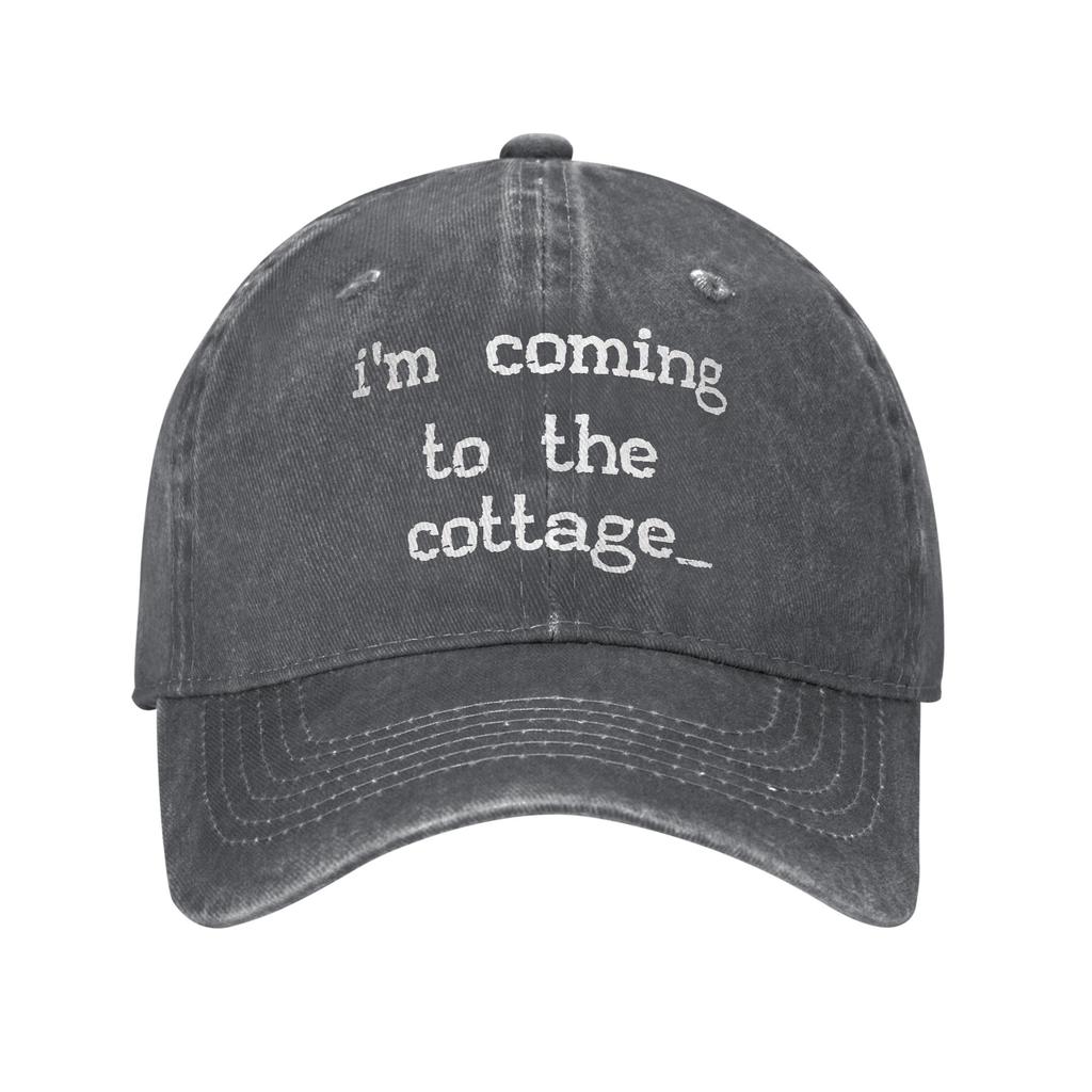 Unisex Im Coming To the Cottage Heated Rivalry Print Hat Casual Distressed Washed Baseball Cap Adjustable