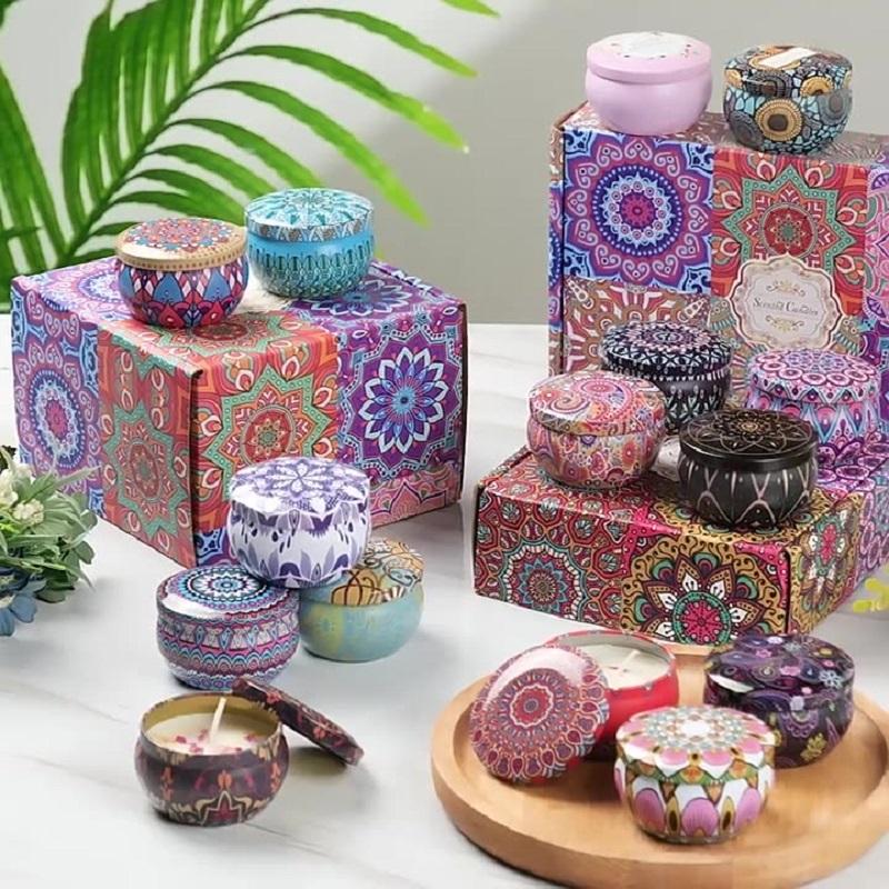 1PC Vintage Scented Candles Soy Wax Candle Jars Flower Fragrance Scent Candle Wedding Ceremony Birthday Gifts Home Decoration