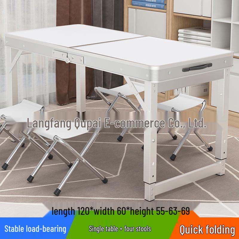 Portable Foldable Aluminum Camping Table and Chairs for Outdoor, Night Market, and Picnic Use