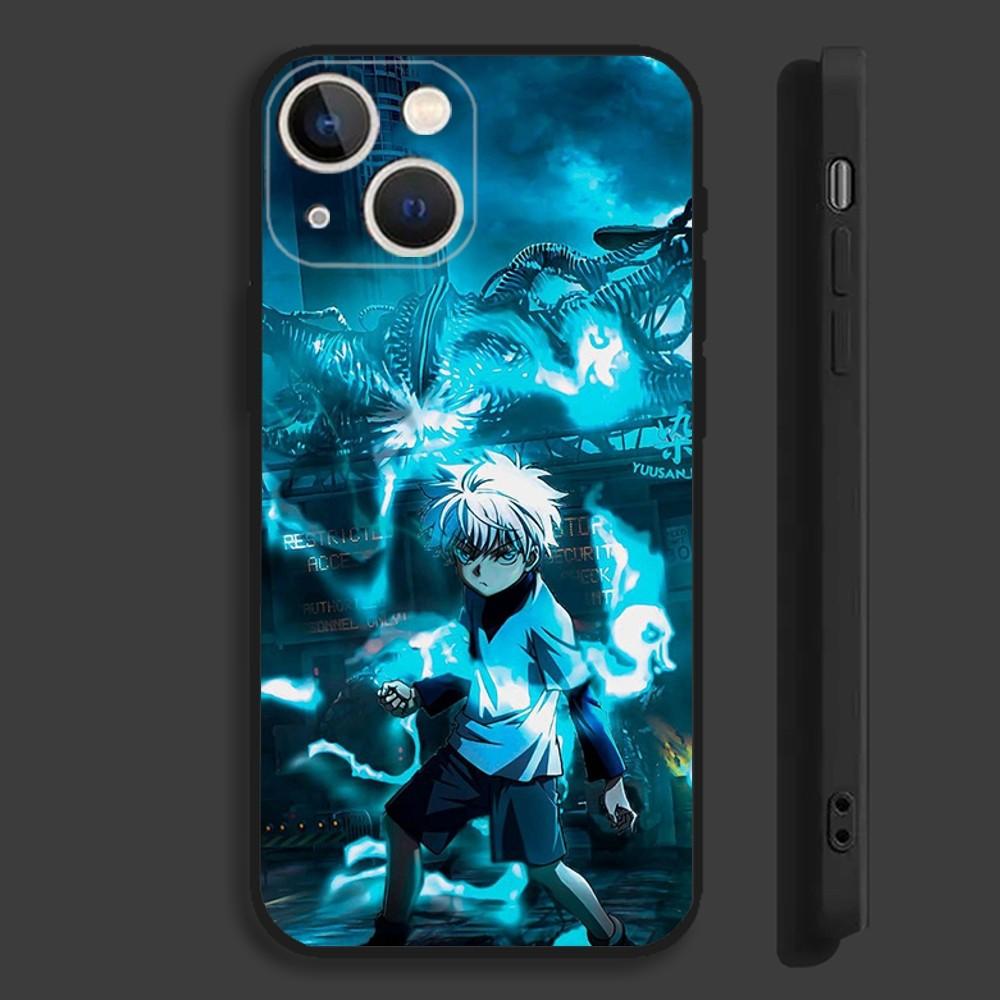 

K-Killua Z-Zoldyck Phone Case For iPhone 16,15,14,13,12,11,Pro,Max,Plus,Mini,X,XS,XR,8,7,6,S,SE Soft Black Case iPhone14