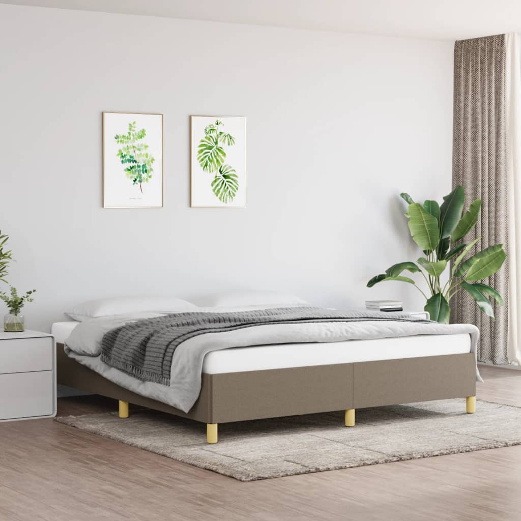 Vidaxl Bed Frame Without Mattress, Taupe, 160X200 Cm, Upholstered