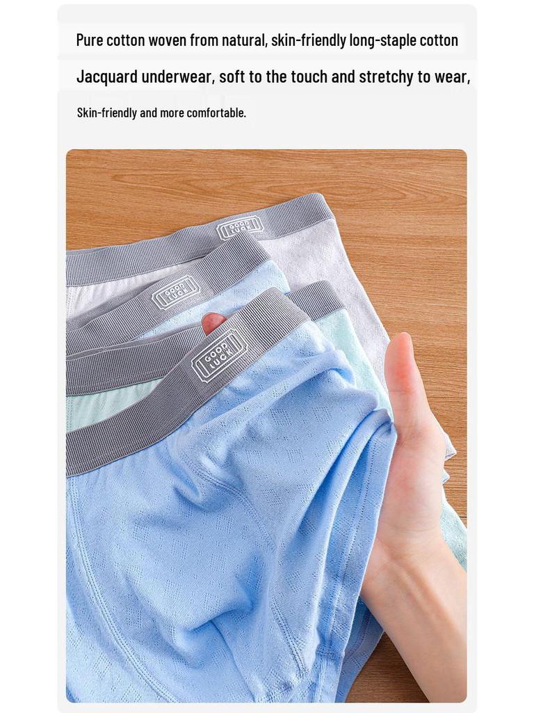 Jin Tong Wang Bavlněné boxerky pro chlapce ve vývojovém stádiu pro teenagery